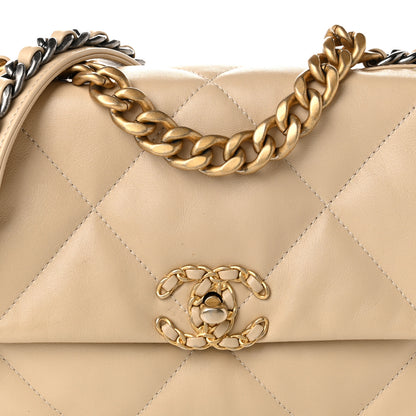 Chanel Lambskin Quilted Medium Chanel 19 Flap Beige 7 of 11
