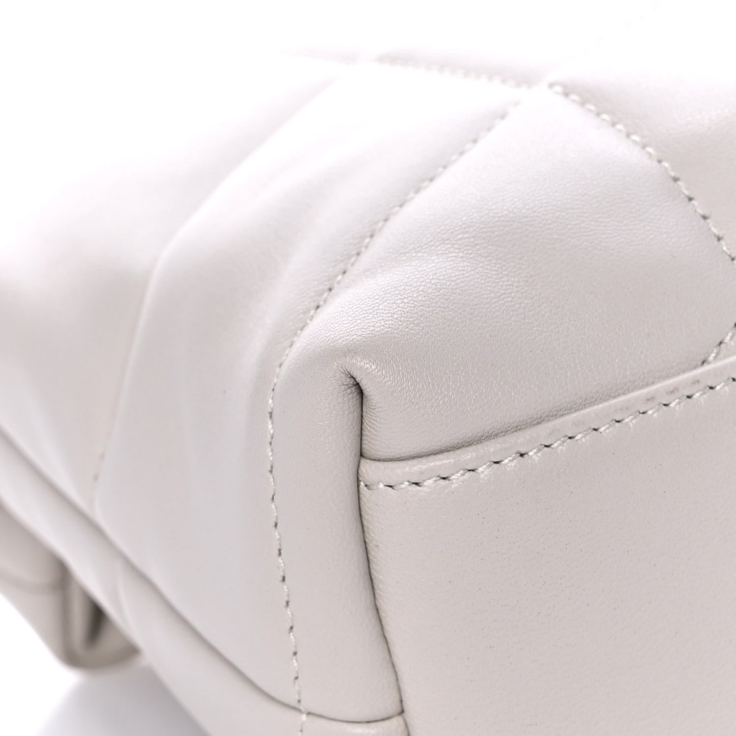 Saint Laurent Lambskin Quilted Toy Loulou Puffer Monogram Chain Satchel Blanc Vintage 12 of 13