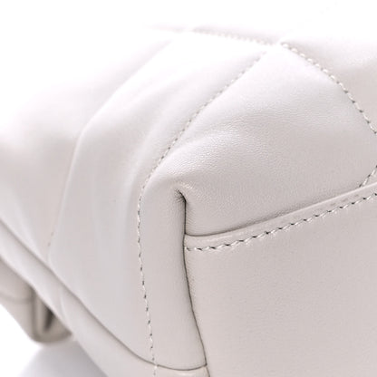 Saint Laurent Lambskin Quilted Toy Loulou Puffer Monogram Chain Satchel Blanc Vintage 12 of 13