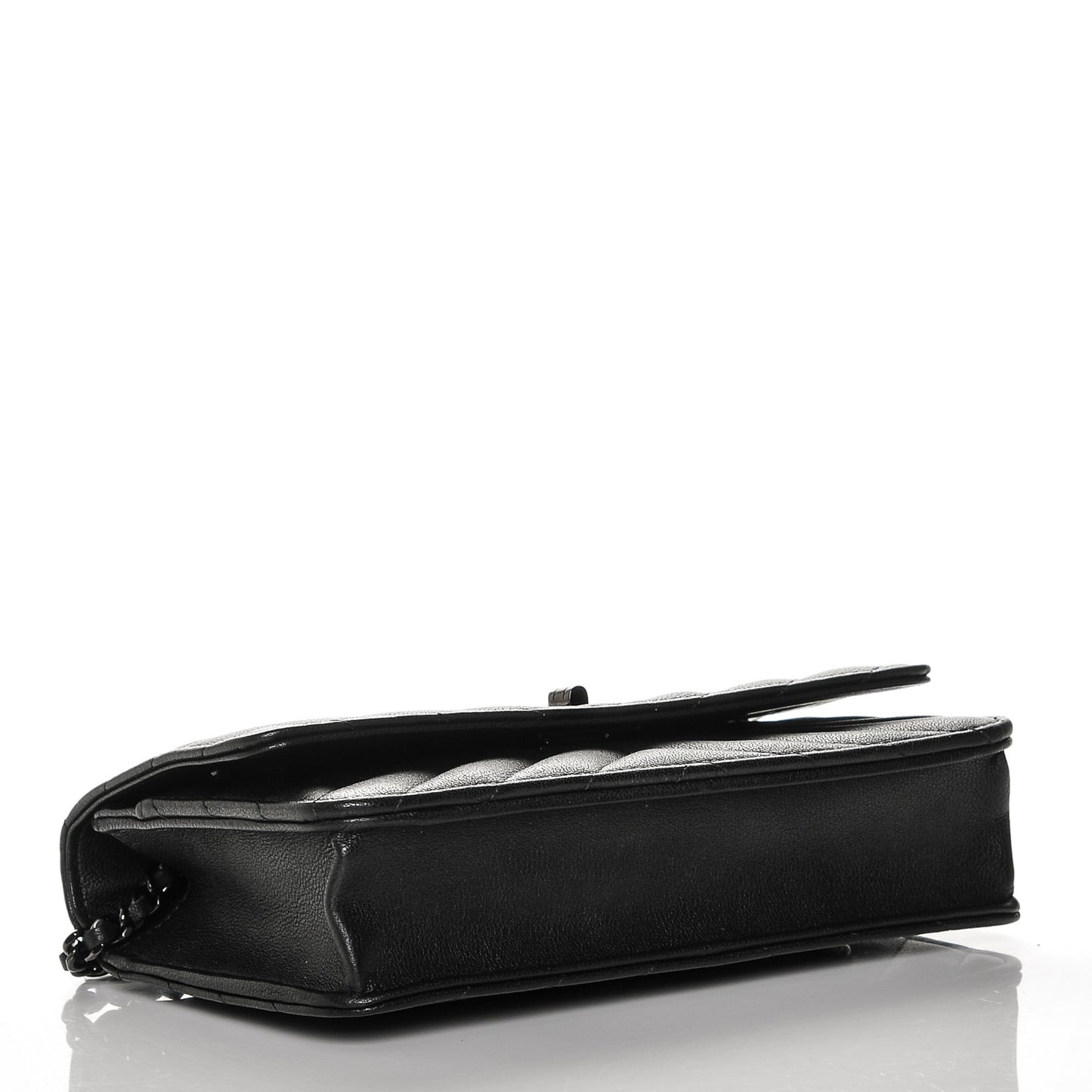 Sheepskin Chevron Quilted Reissue Wallet On Chain WOC So Black