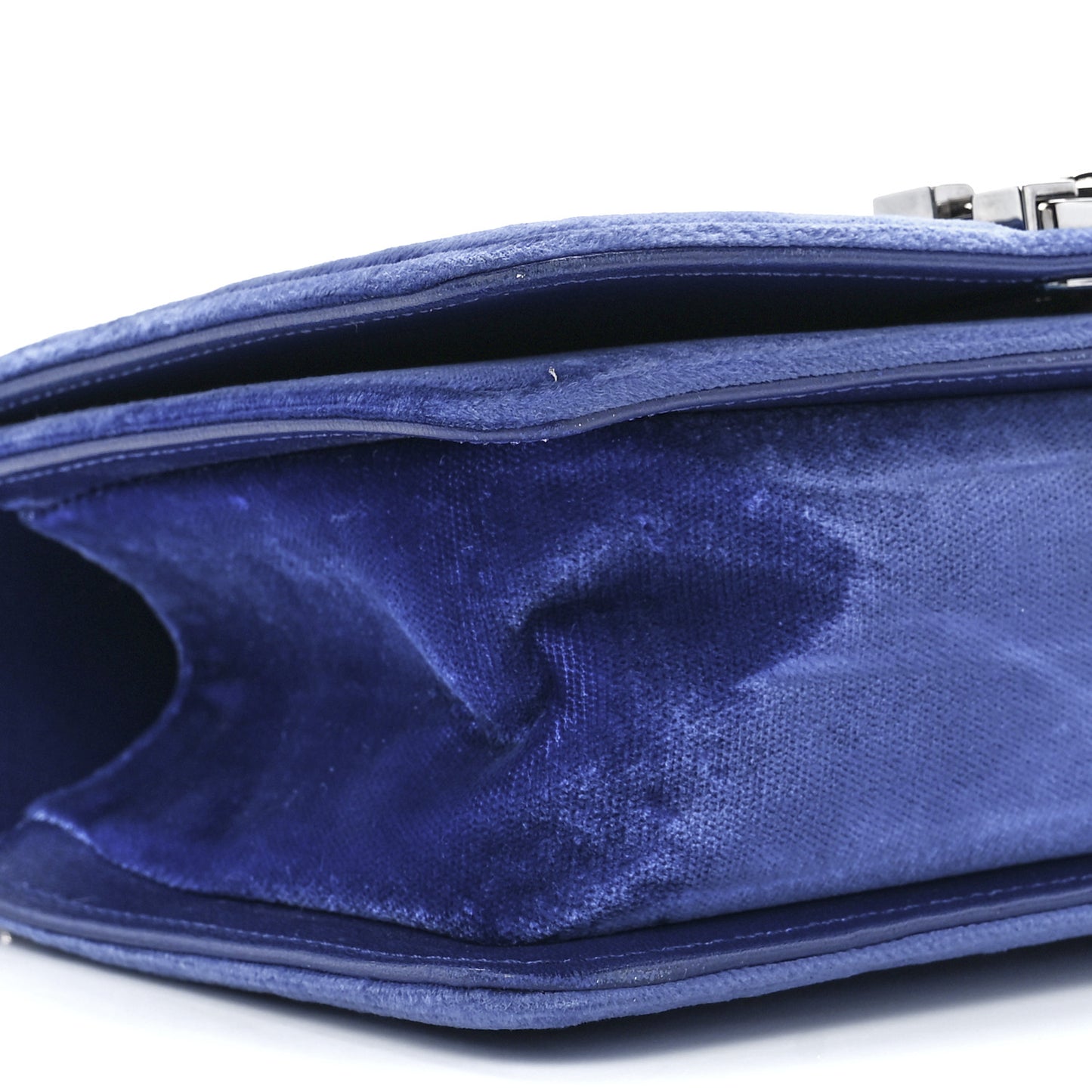 Velvet Quilted Small Boy Flap Blue