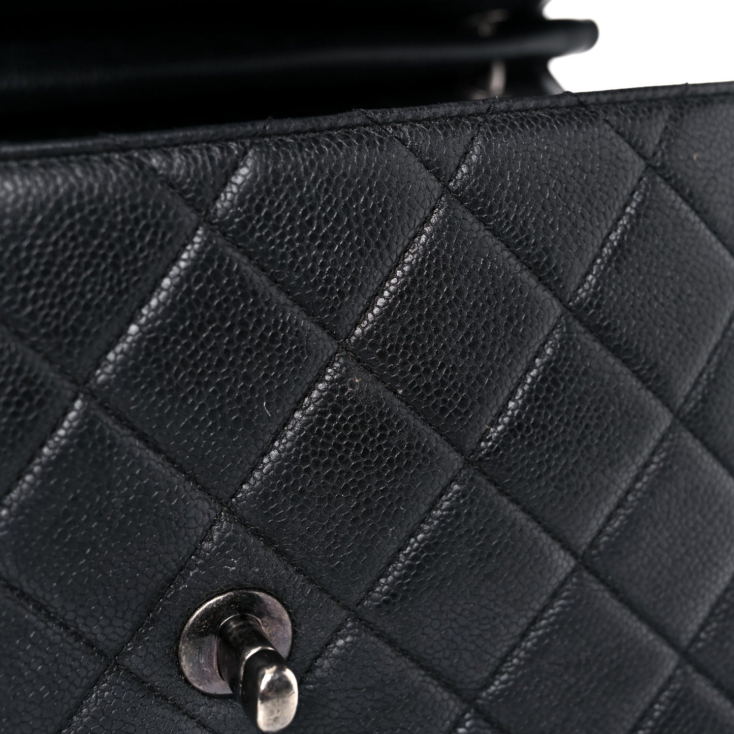 Caviar Quilted Large Retro Class Flap Black