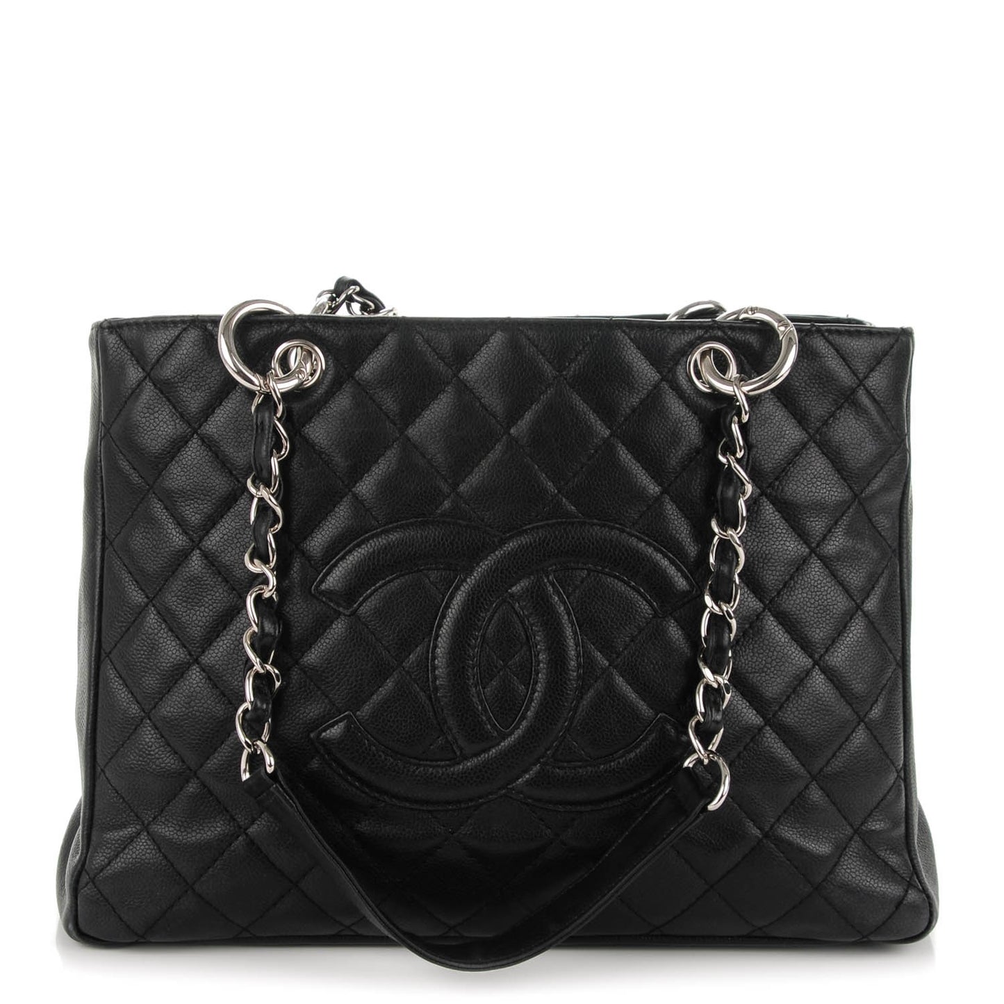 Caviar Quilted Grand Shopping Tote GST Black