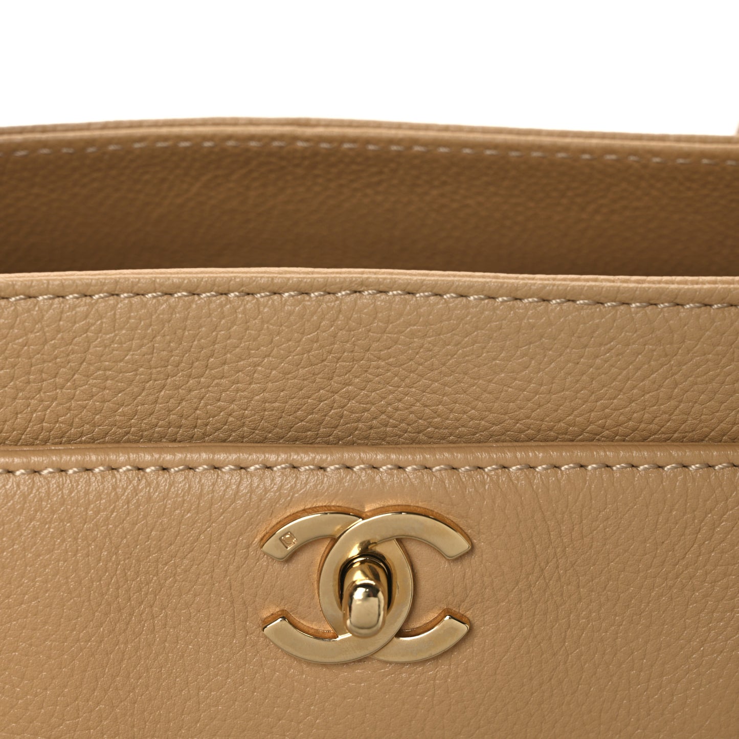Calfskin Cerf Executive Shopper Tote Beige