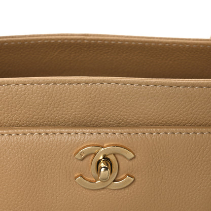 Chanel Calfskin Cerf Executive Shopper Tote Beige 9 of 13
