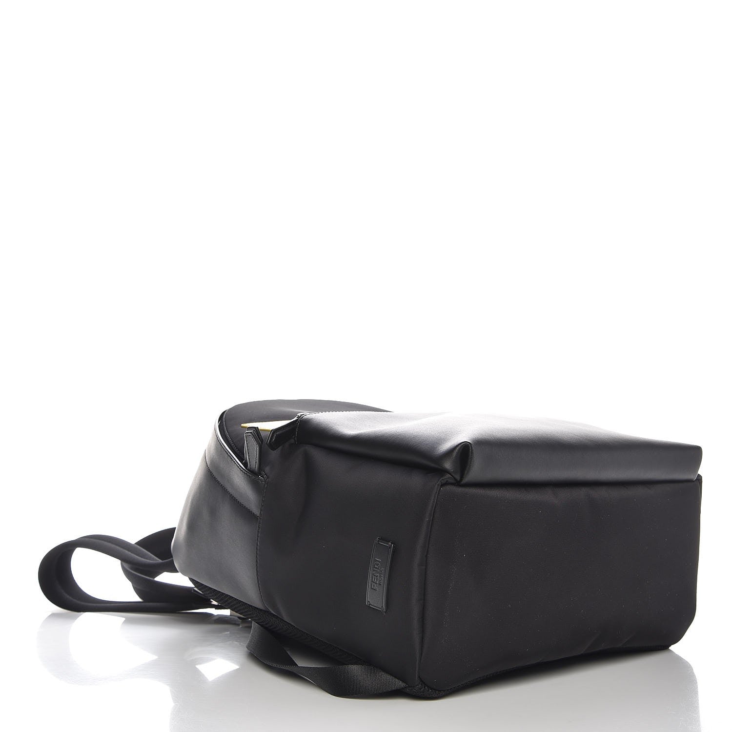 Fendi Nylon Vitello Liberty Vitello Dolce Monster Eyes Rounded Backpack Black Sunflower 4 of 7