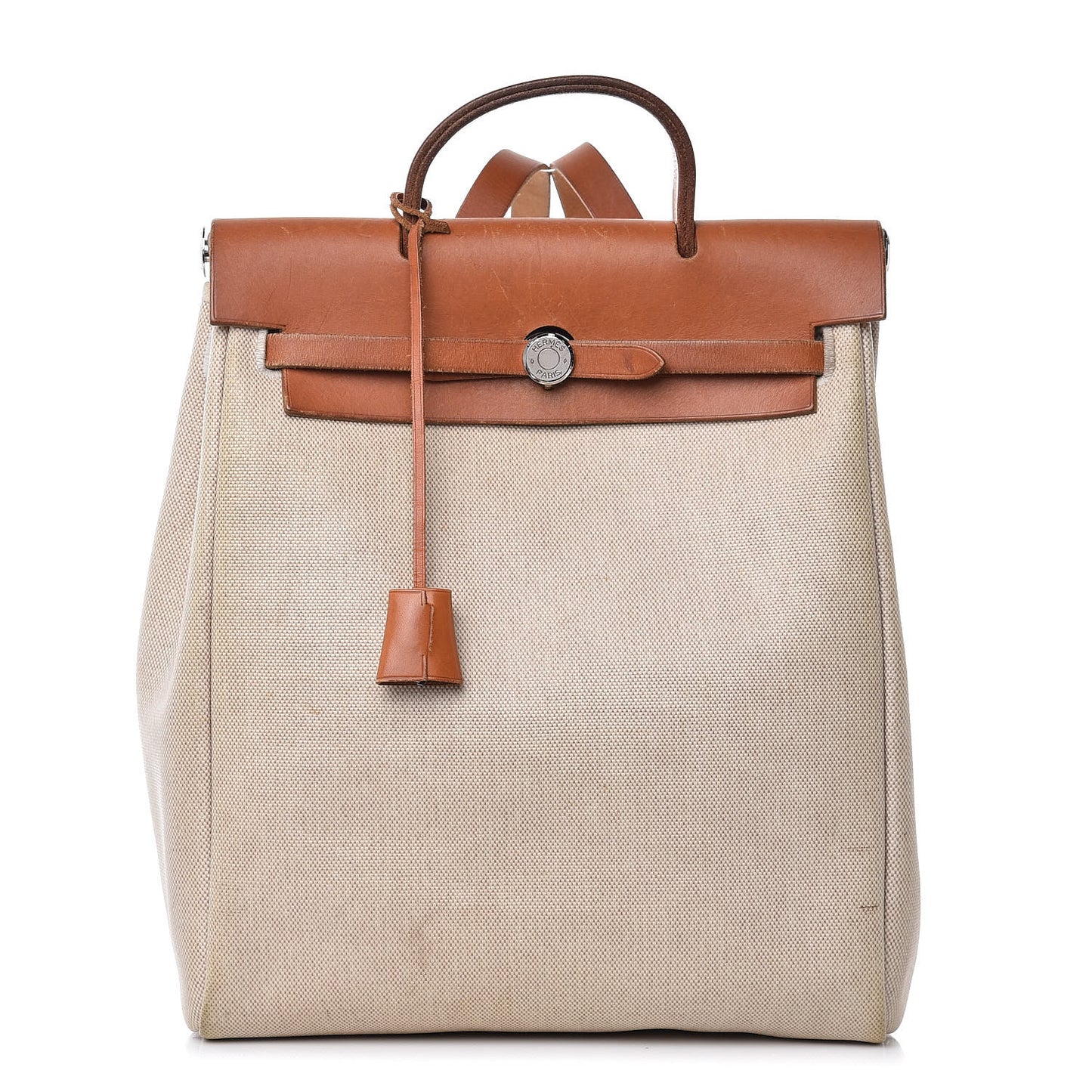 Toile Vache Calfskin Herbag 30 PM Backpack Natural