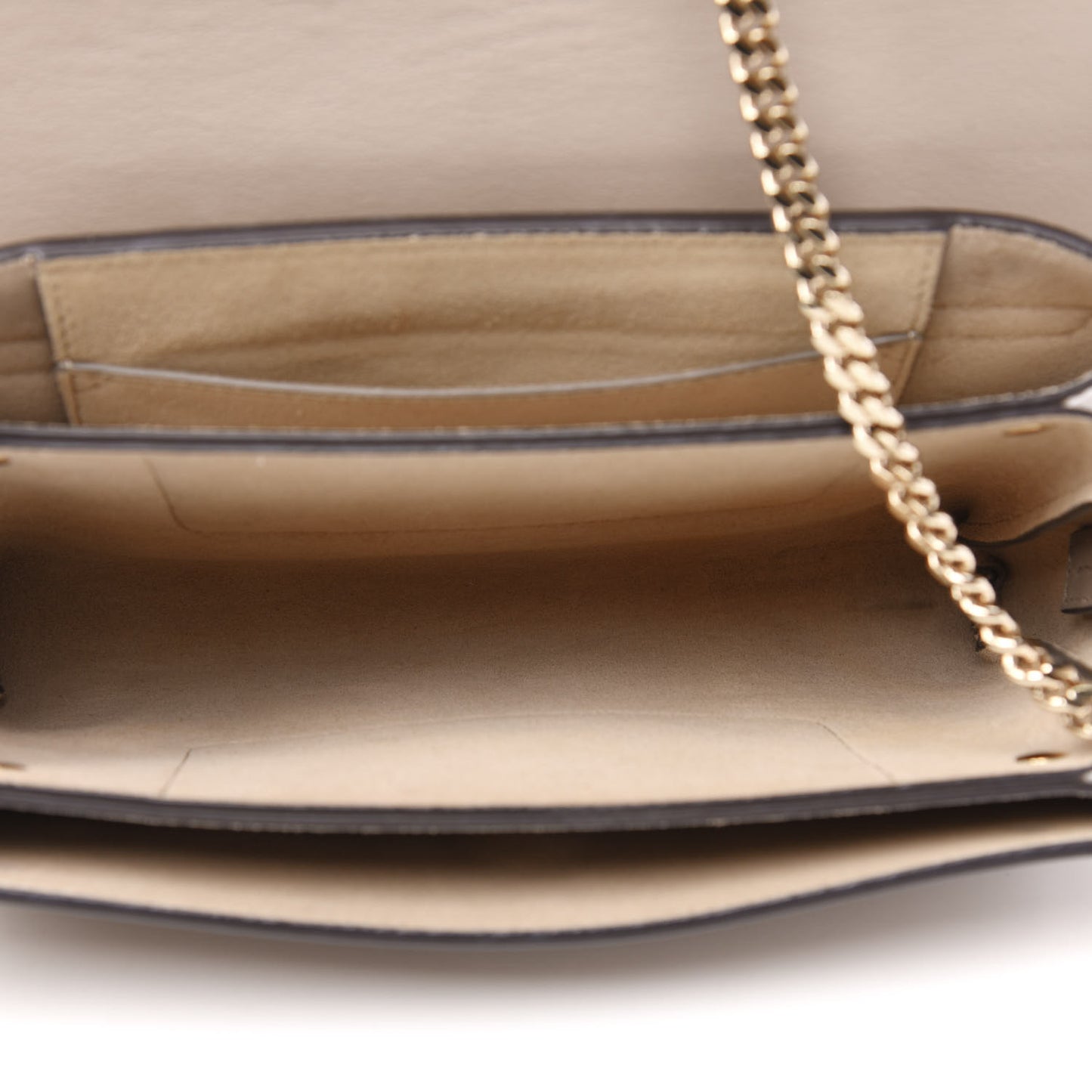 Suede Calfskin Small Faye Shoulder Bag Motty Grey