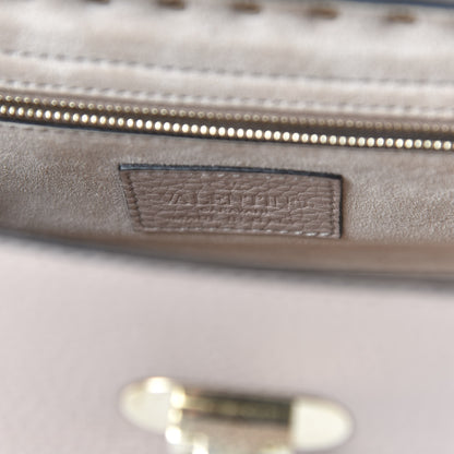 Valentino Garavani Pebbled Calfskin Small Rockstud Single Handle Flap Bag Poudre 8 of 9
