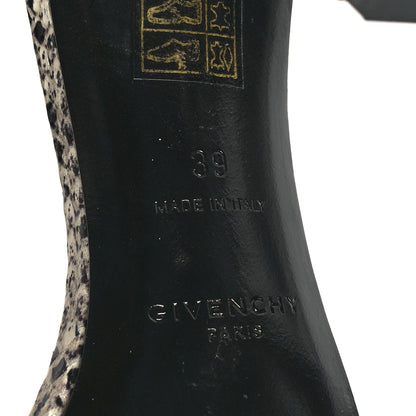 Givenchy Smooth Nappa Python Embossed G Cube 85mm Sandals 39 Stone Grey 6 of 7