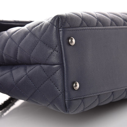 Chanel Caviar Lizard Quilted Large Coco Handle Flap Blue 9 of 10