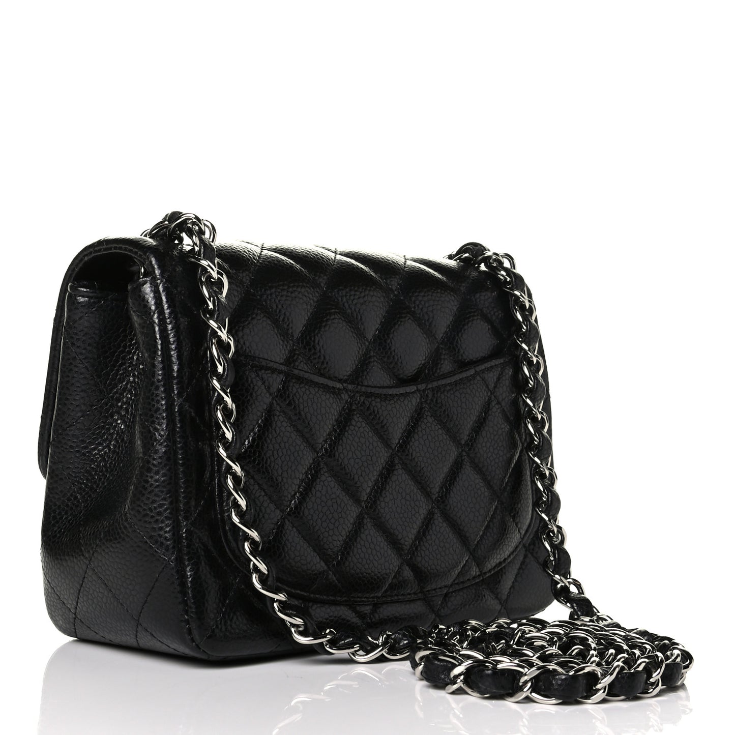Caviar Quilted Mini Square Flap Black