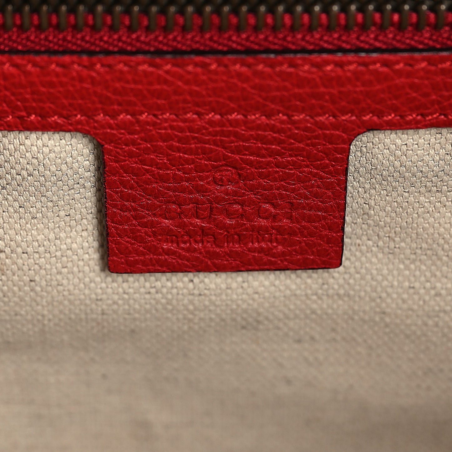 Grained Calfskin Logo Half Moon Hobo Red