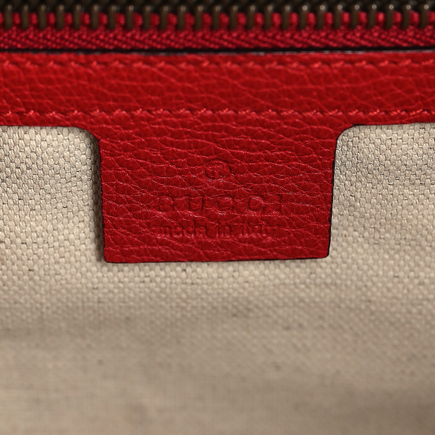 Gucci Grained Calfskin Logo Half Moon Hobo Red 6 of 9