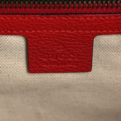 Gucci Grained Calfskin Logo Half Moon Hobo Red 6 of 9