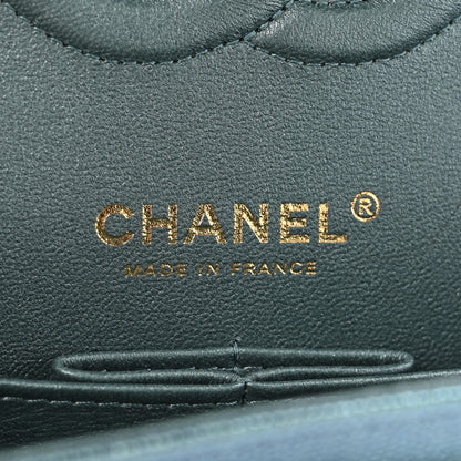 Chanel Iridescent Caviar Quilted Medium Double Flap Green 6 of 11