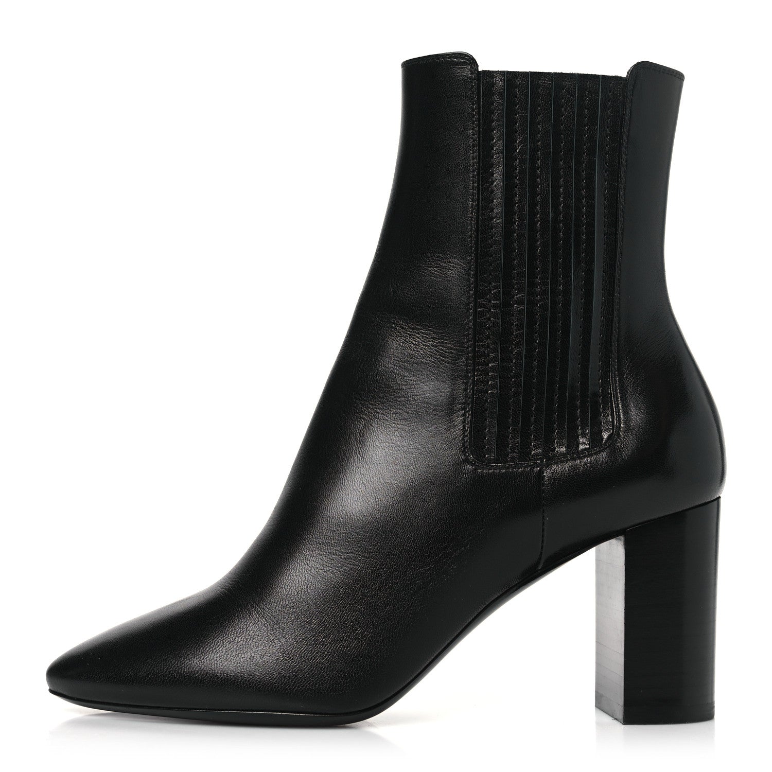 Saint Laurent Nappa Lou 75 Ankle Zip Boots 36 Black 1 of 9