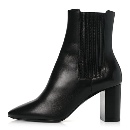 Saint Laurent Nappa Lou 75 Ankle Zip Boots 36 Black 1 of 9