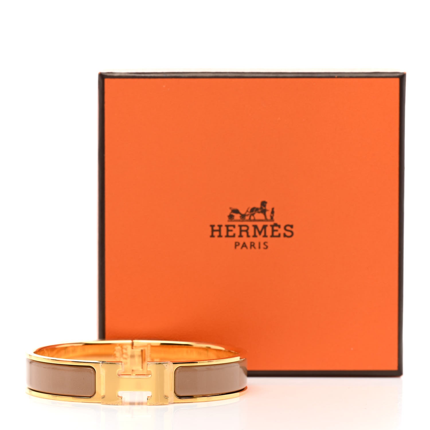 Hermes Enamel Narrow Clic Clac H Bracelet GM Marron Glace 6 of 6