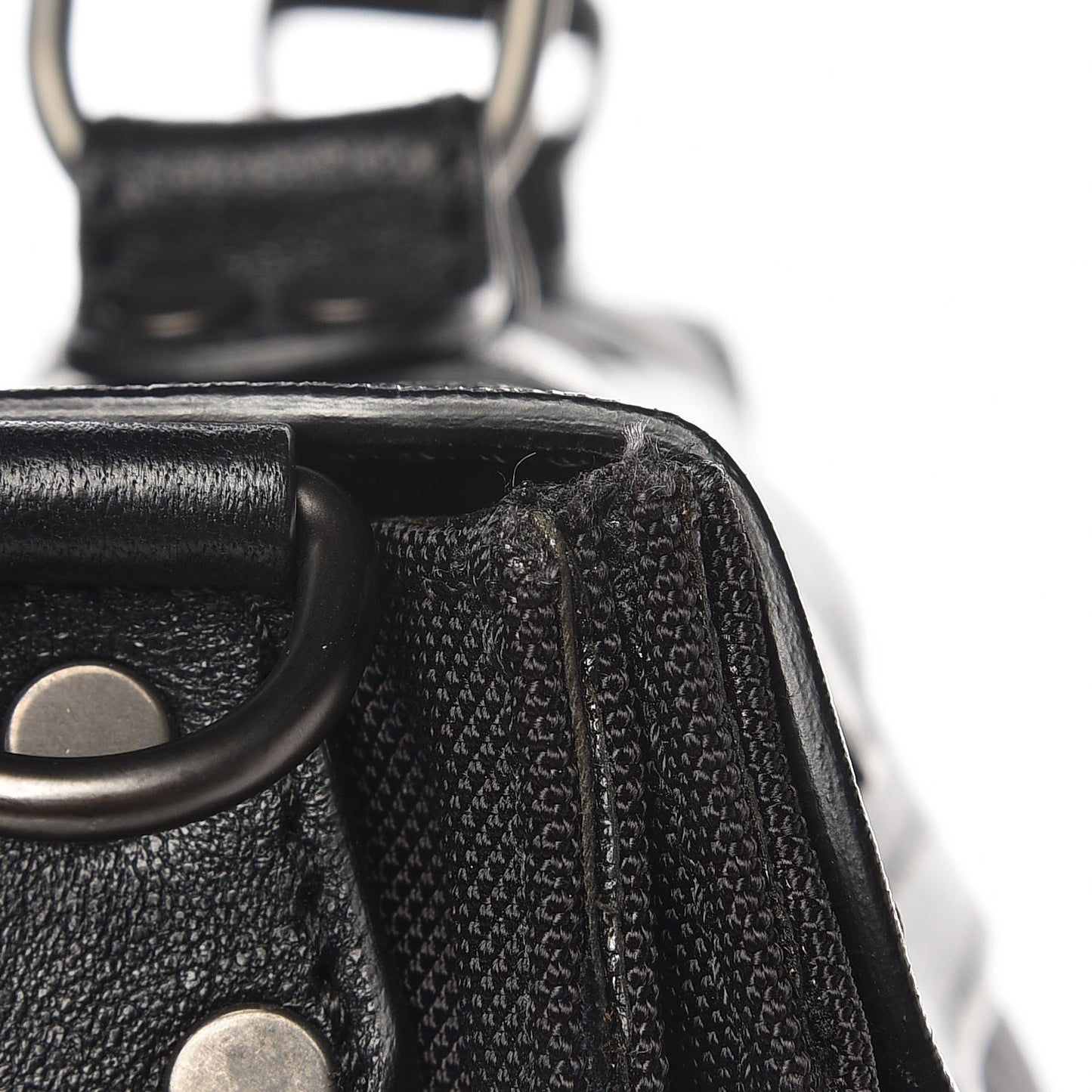 Lambskin Nylon Extra Large PS1 Satchel Black
