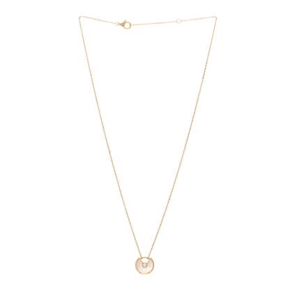 Cartier 18K Yellow Gold Diamond Mother of Pearl XS Amulette de Cartier Pendant Necklace 3 of 5