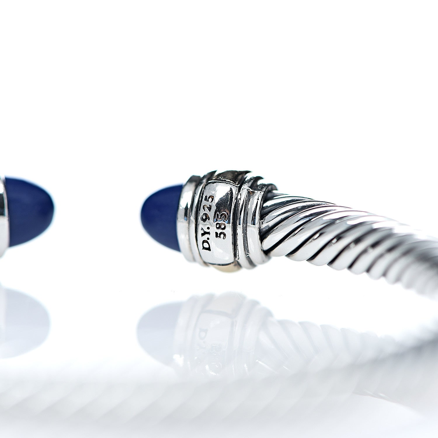 David Yurman Sterling Silver 14K Yellow Gold Lapis Lazuli 5mm