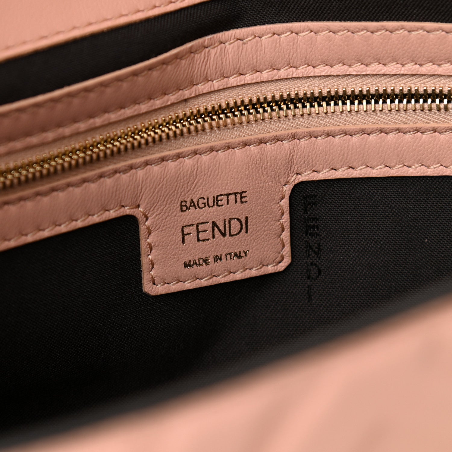 Fendi Nappa FF 1974 Embossed Baguette Rosa Bourbon 6 of 10