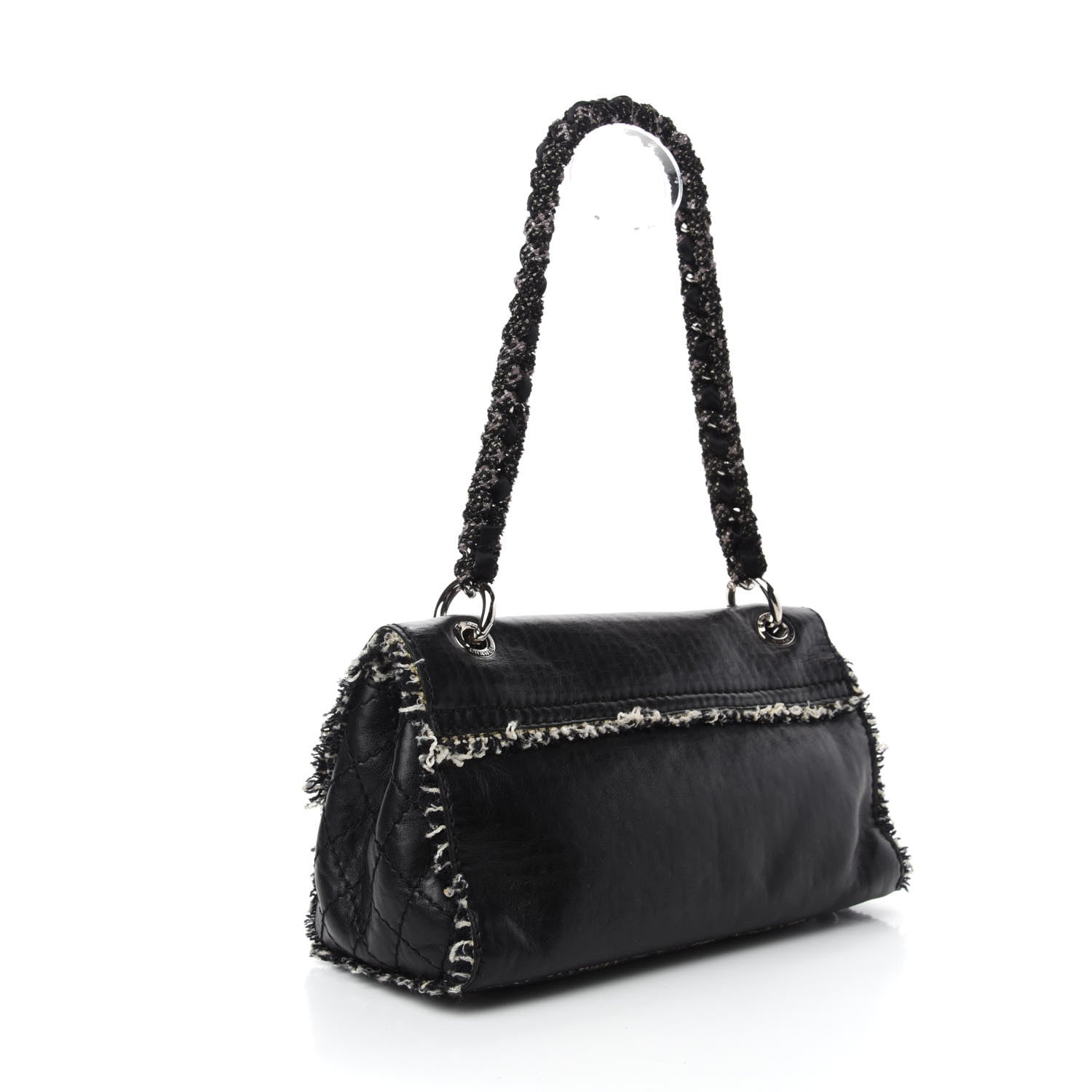 Chanel Tweed Calfskin Tweedy Single Flap Black 3 of 14