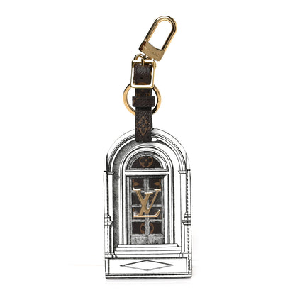Louis Vuitton X FORNASETTI Calfskin Architettura Luggage Tag Bag Charm Key Holder Black White 1 of 5