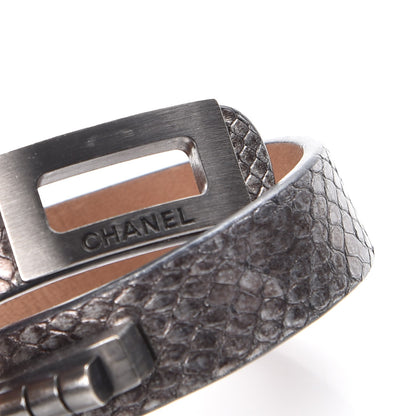 Chanel Metallic Lizard Reissue Mademoiselle Bracelet Dark Grey 8 of 9