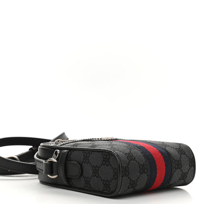 Gucci X BALENCIAGA BB Monogram Web Mini Ophidia Messenger Black 4 of 9