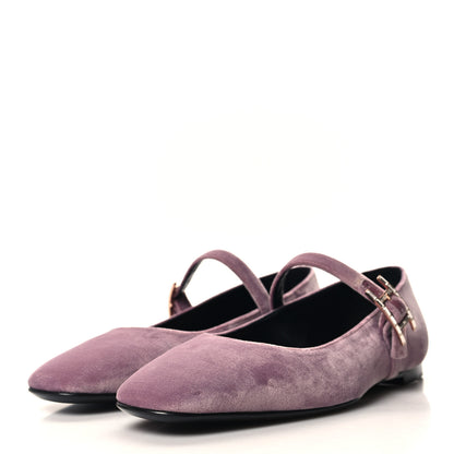 Hermes Velvet Jane Ballerina Flats 38.5 Bruyere 3 of 9