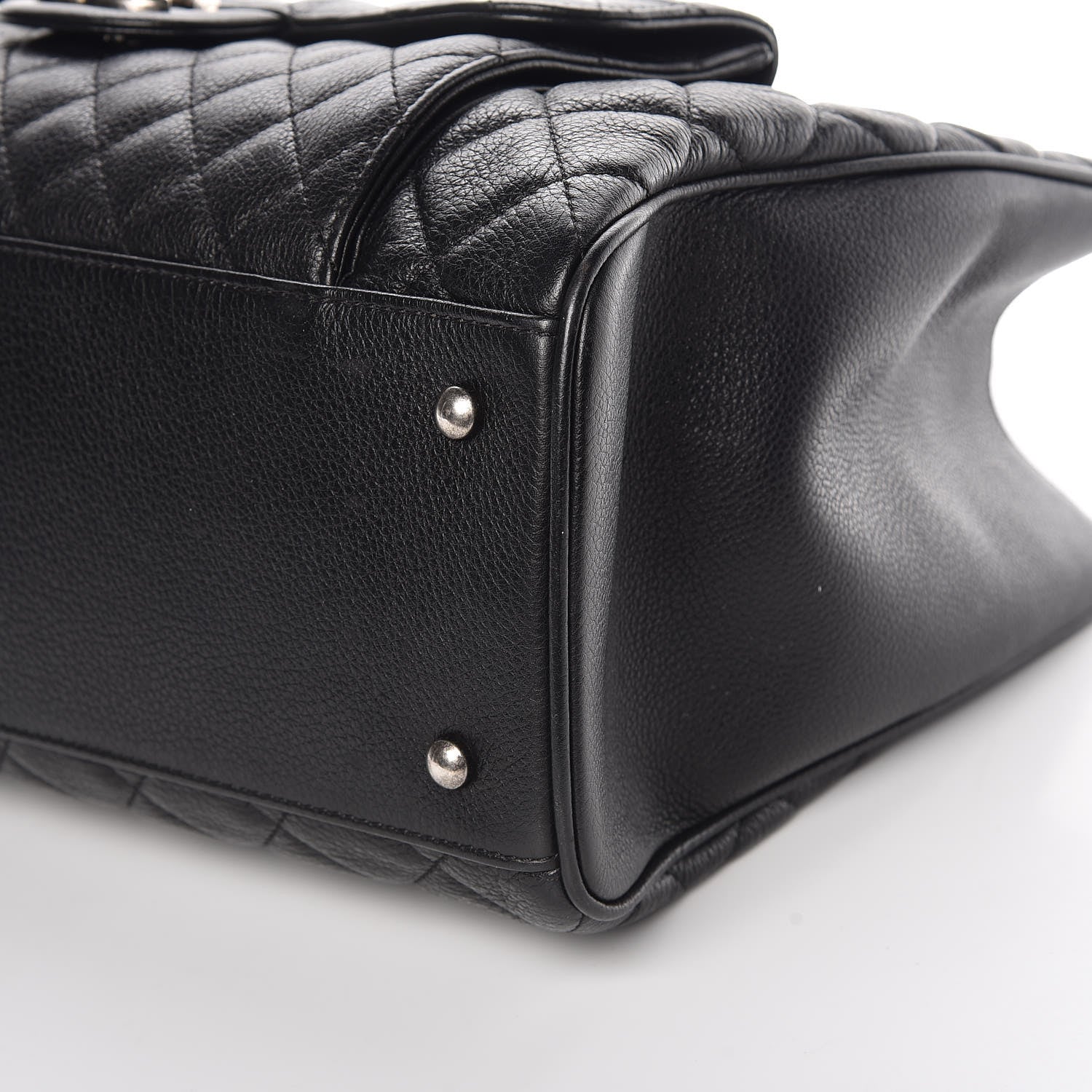 Chanel Metallic Grained Calfskin Quilted Large Casual Pocket Tote Black 11 of 12