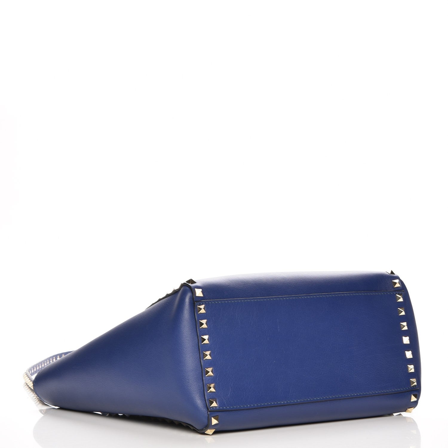Valentino Garavani Vitello Rockstud Double Handle Tote Blu Delft 5 of 9