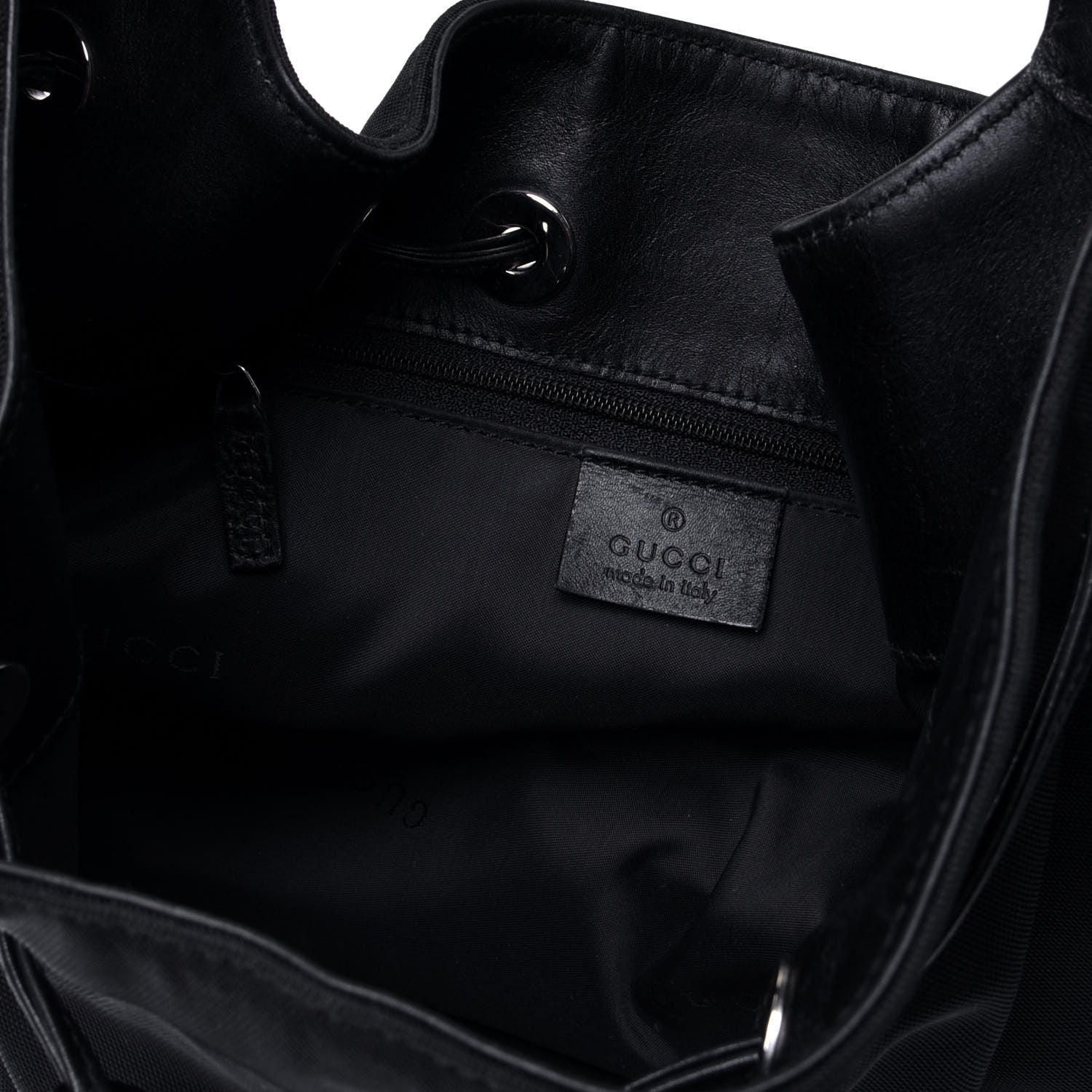 Gucci Nylon Drawstring Shoulder Bag Black 3 of 3