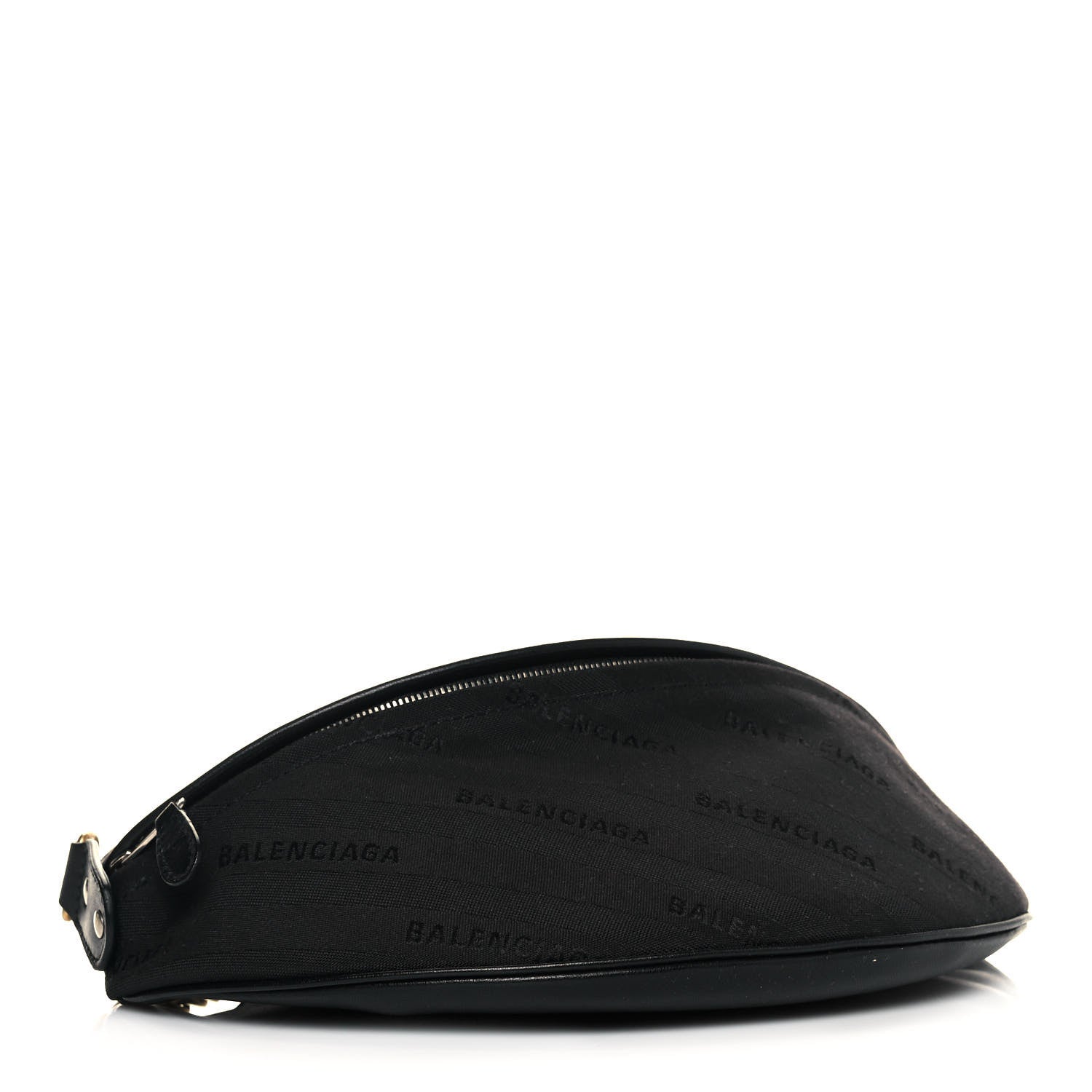 Balenciaga Canvas Jacquard Diagonal Allover Logo XS Souvenir Belt Bag Black 4 of 12