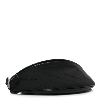 Balenciaga Canvas Jacquard Diagonal Allover Logo XS Souvenir Belt Bag Black 4 of 12