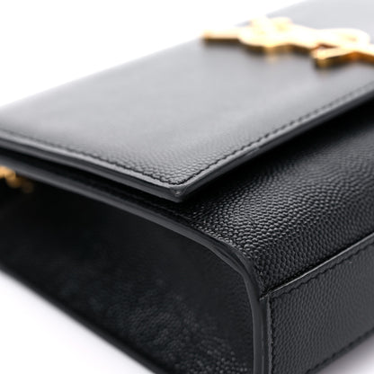 Saint Laurent Grain De Poudre Small Monogram Kate Satchel Black 10 of 12