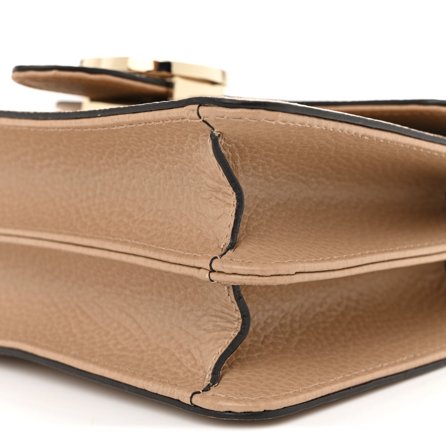 Dollar Calfskin Small Interlocking G Shoulder Bag Camelia