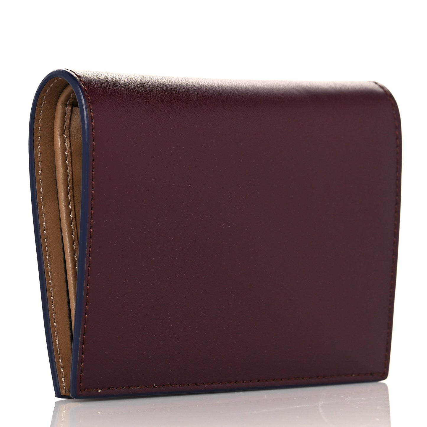 Vitello Liberty Vitello Century Bi-Color By The Way Compact Bi-Fold Wallet Bordeaux Sand