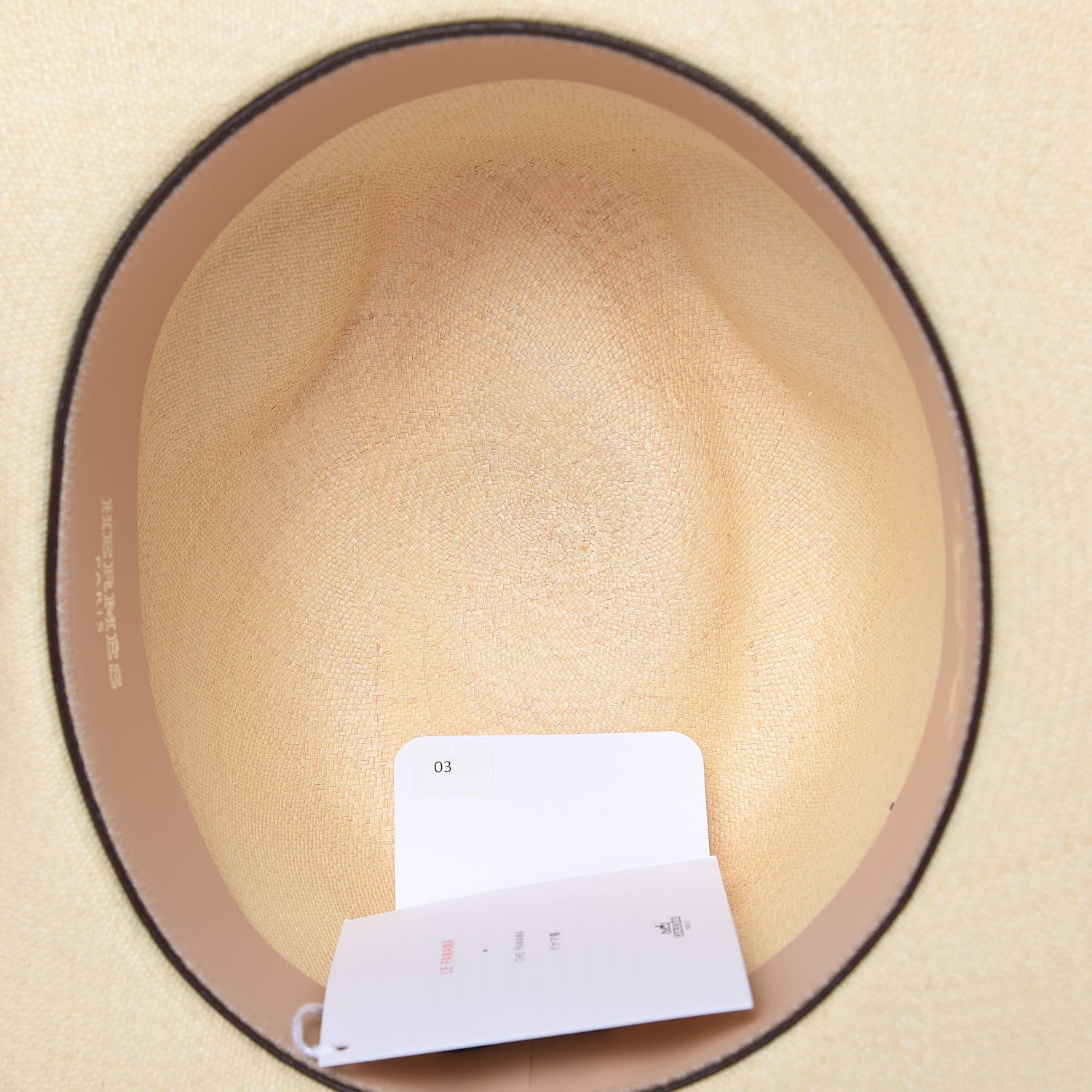 Hermes Straw Mens Rio Panama Hat 58 Natural Black 9 of 9