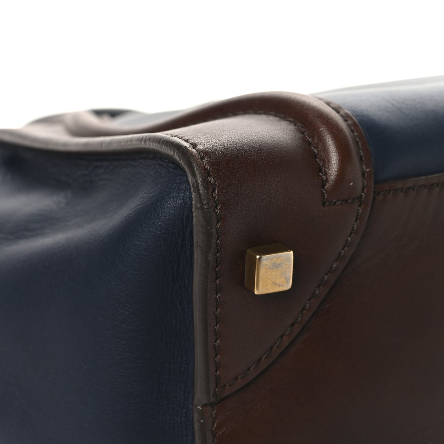 Smooth Calfskin Mini Tri-Color Luggage Navy