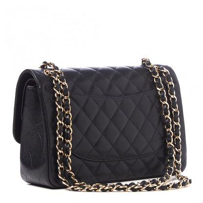 Chanel Caviar Quilted Jumbo Double Flap Black 3 of 10