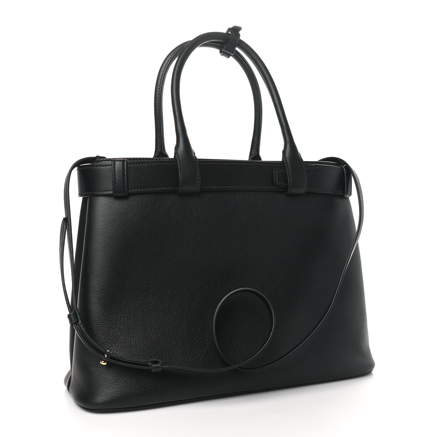 Prada Soft Grain Calfskin Large Buckle Bag With Belt Black 3 of 10