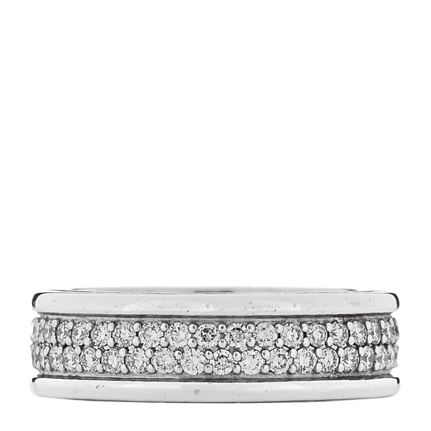 David Yurman Sterling Silver Diamond Streamline Two-Row Band Ring 57 8 3 of 5
