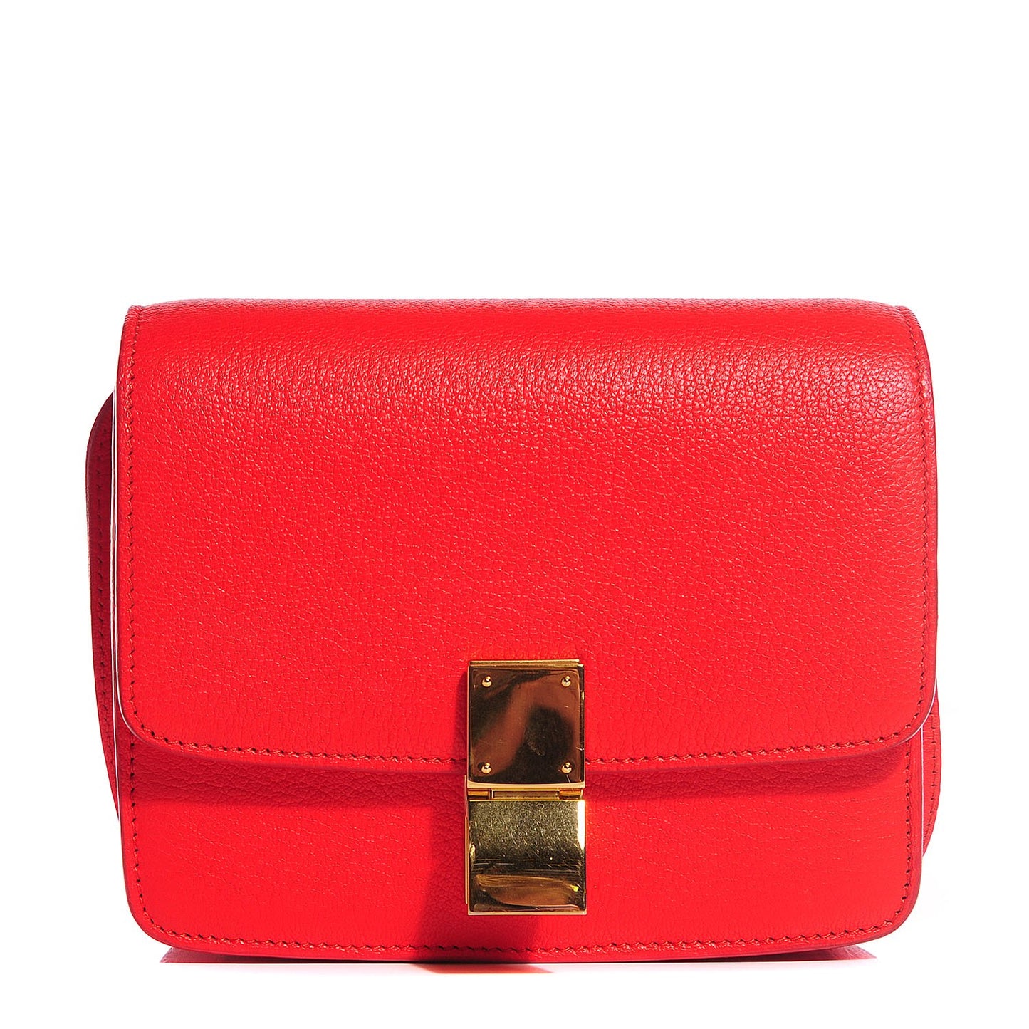 Goatskin Small Classic Box Flap Bag Alizarin