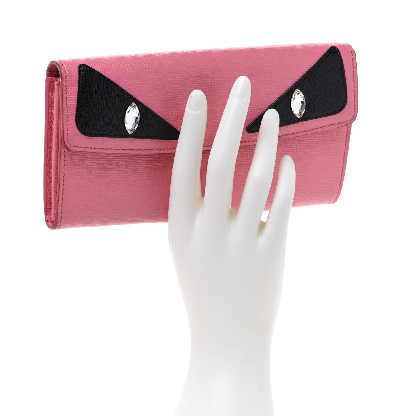 Vitello Elite Crystal Monster Eyes Simply Continental Wallet Lollypop Black