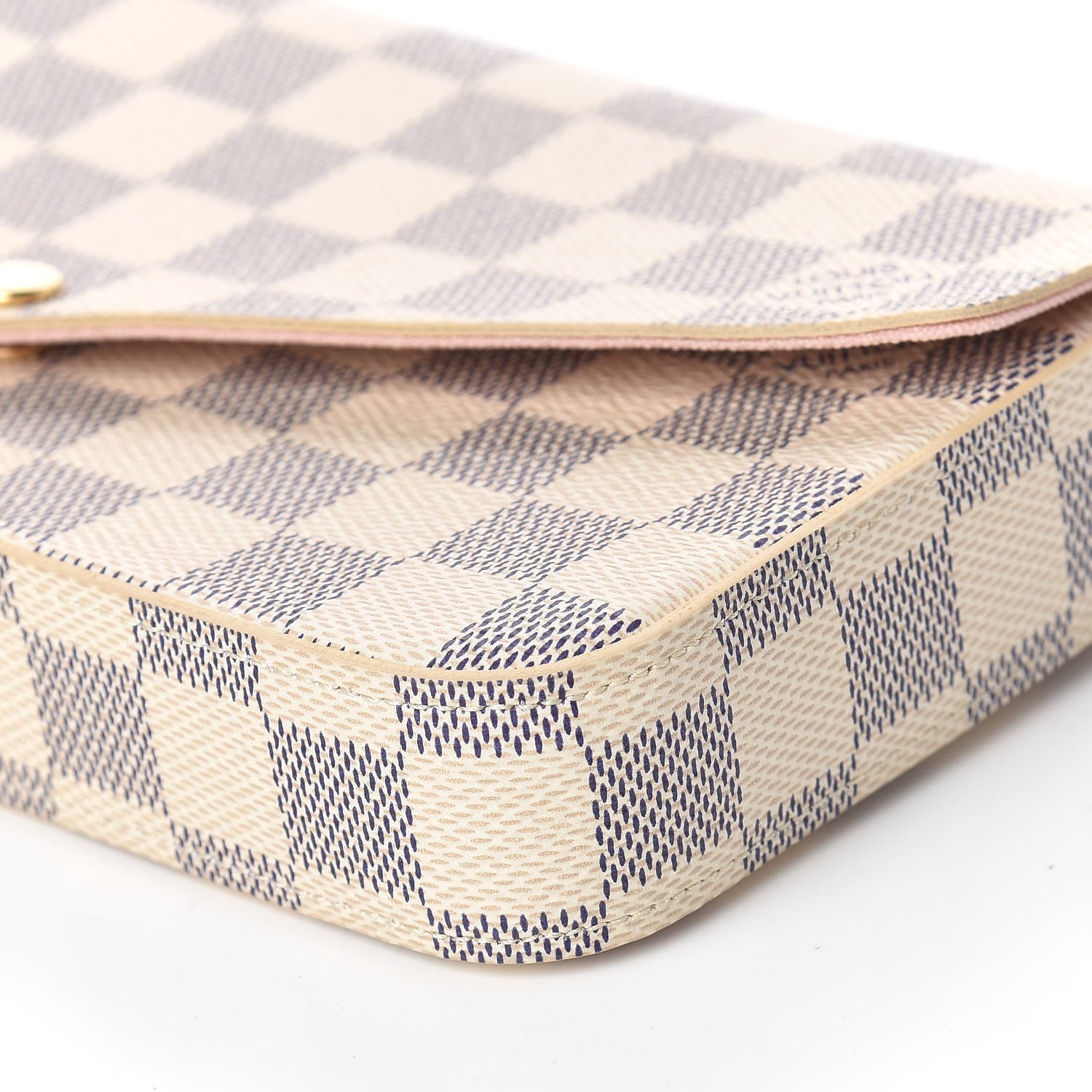 Louis Vuitton Damier Azur Pochette Felicie Chain Wallet Rose Ballerine 9 of 10