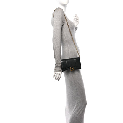 Balenciaga Shiny Box Calfskin Hourglass Chain Bag Black 2 of 12