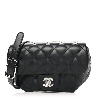 Chanel Calfskin Quilted CC Uniform Flap Belt Bag Black 1 of 11